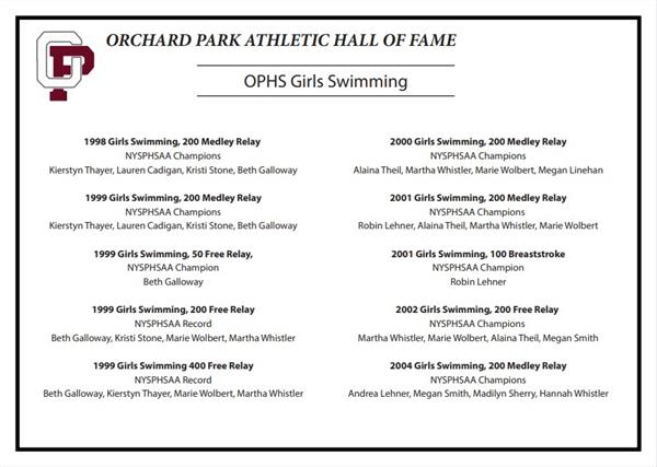 Girls Swimming, Inducted 2022